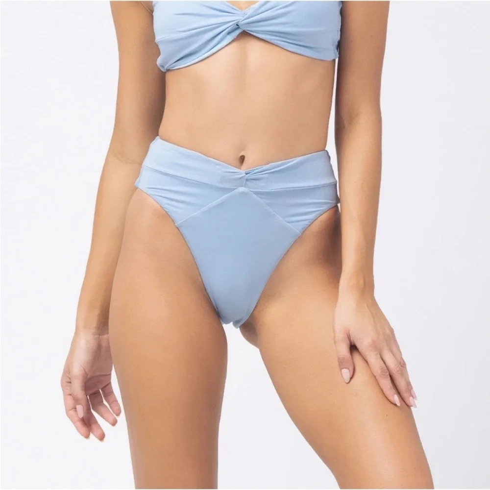 L*Space Nancy Lee bikini bottom in sky blue shimmer